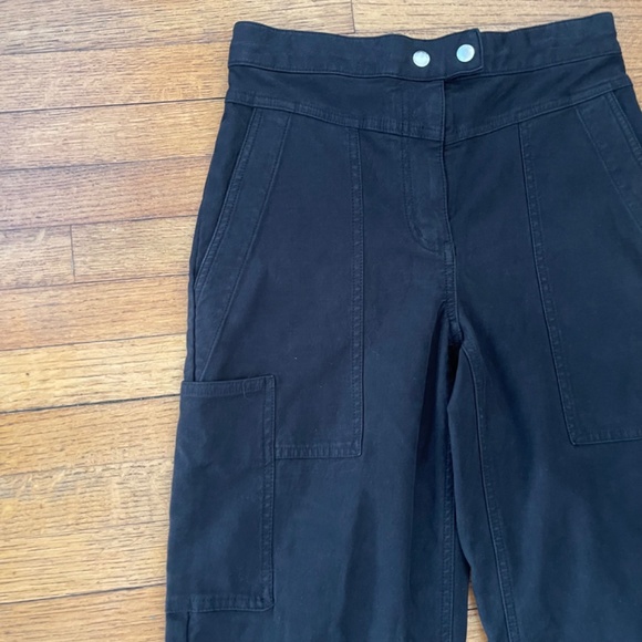 Aritzia Wilfred Free Utility Pants Black Modern High Rise Cropped Women's Sz 6 - Picture 2 of 10